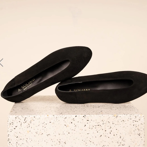 A. Soliani Italian blue/charcoal flats - Picture 3 of 4